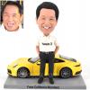 Customzied bobblehead with 911 yellow sporst car Customzied bobblehead with 911 yellow sporst car