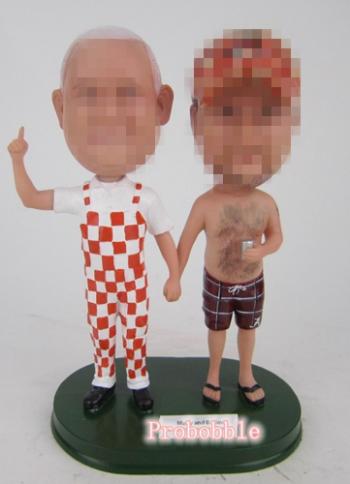 Casual gay same sex bobbleheads