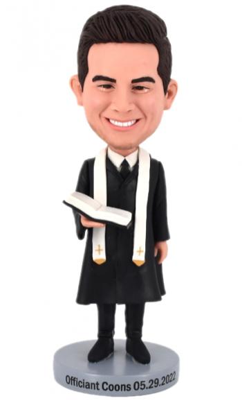 Custom bobbleheads male officiant wedding Priest