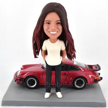 Custom bobbleheads personalized Christmas gifts for her 911 turbo sports car red