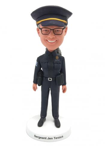 Custom Female Policeman Bobblehead Personalized Gift for Women in Law Enforcement