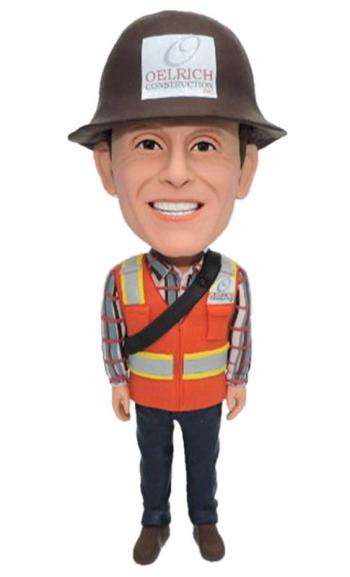 Custom bobbleheads construction builder worker male labor