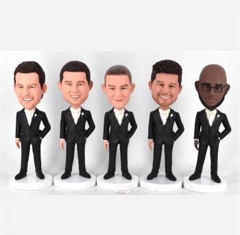 Custom groomsmen bobbleheads Grooms man best man group dolls