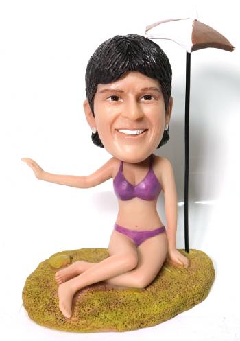 Custom Bobbleheads Sunbathin Beauty Beach gfit for her/mother