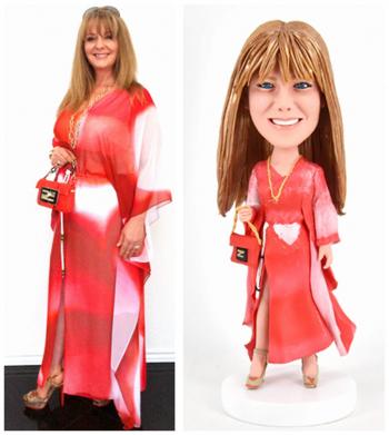 Custom bobblehead Danding lady in dress (your own cloths)