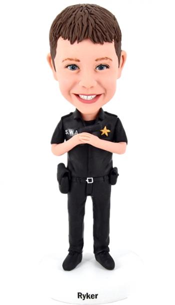 Custom Bobbleheads little police officer kid birthday