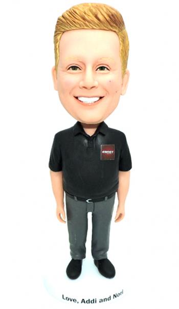 Custom bobblehead polo shirt boss