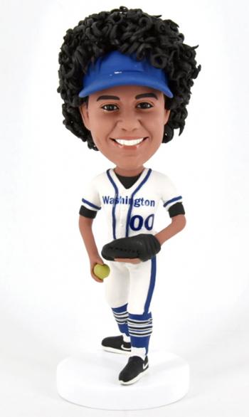 Custom bobblehead baseball fans for girl/female/wife/mother