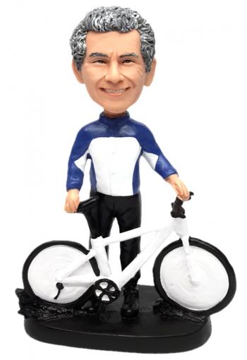 Custom Bobblehead Male Cyclists biker riding bicycle