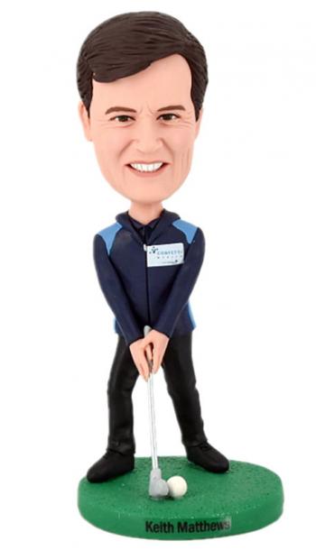 Custom Bobbleheads Golfer Swinging His Club for boss/father/dad