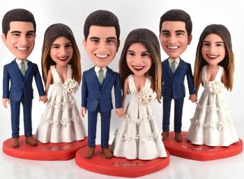 Wedding bobbleheads cake toppers anniversary gifts for parents