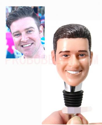 Custom bottle stopper Christmas gifts for him personalized wine stopper with face on birthday gifts wedding gifts for groomsmen