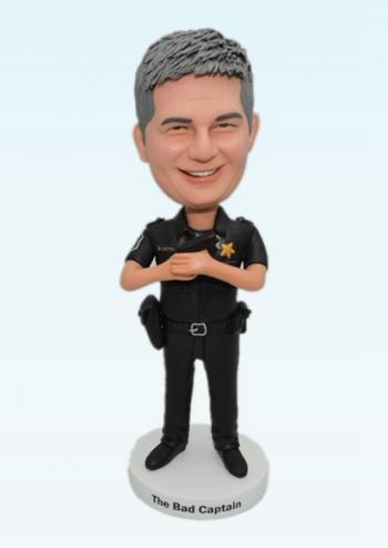 Custom bobbleheads police officer with gun