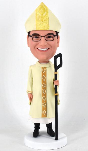 Custom bobbleheads Catholic Bishop (hat optional) Bobble heads for him