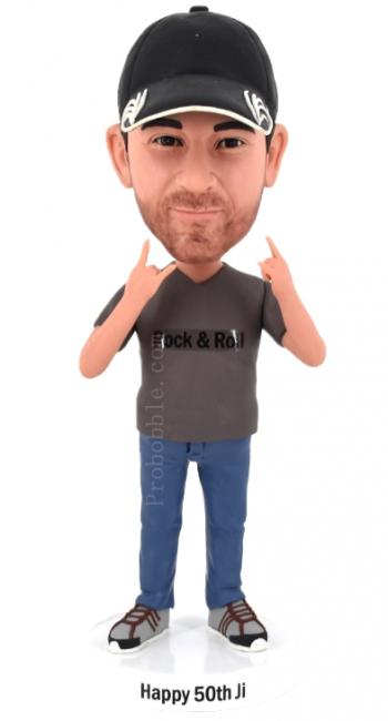 Custom bobbleheads rock and roll star Bobble heads for father
