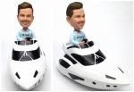 Custom bobblehead man/male/boss Drives Yacht