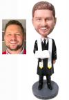 Custom Bobbleheads male wedding officiant, personalized gifts for wedding officant, Handmade gifts for him