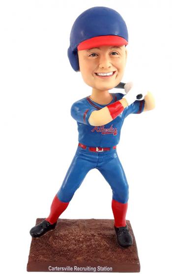 Custom Bobbleheads Baseball Player striking baseball fans bobbleheads