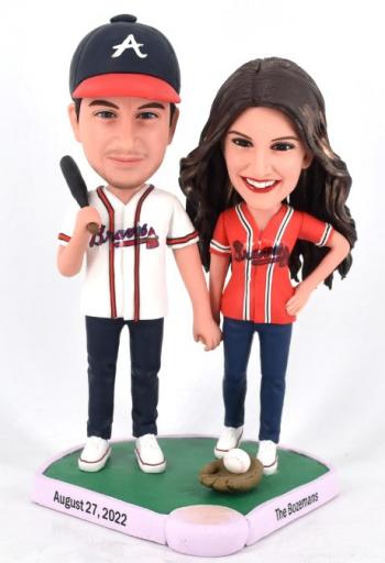 Custom bobbleheads baseball wedding toppers(any team any logos)