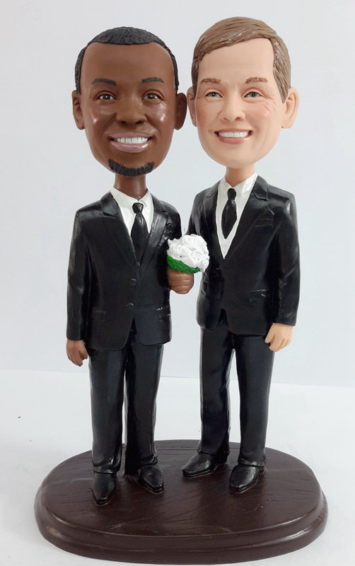 Custom bobbleheads Male Cake Toppers - Click Image to Close