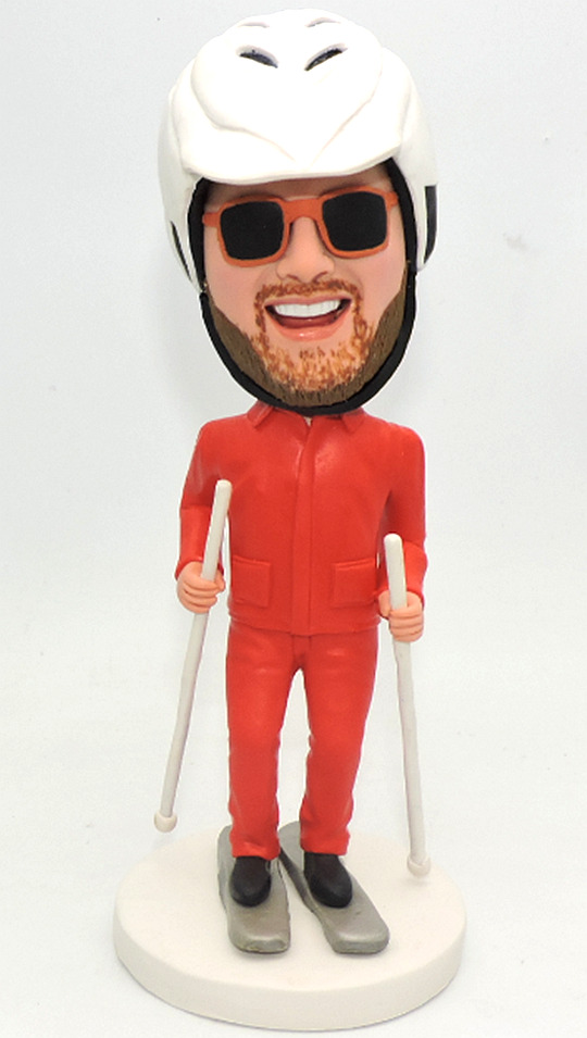 Custom Bobbleheads Male Skier skiing - Click Image to Close