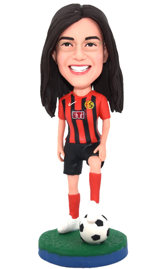 Custom bobbleheads soccer fans male/female - Click Image to Close
