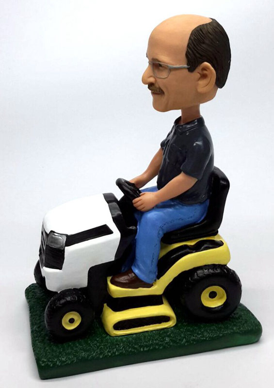 Custom Bobbleheads Driving Mower gardening - Click Image to Close