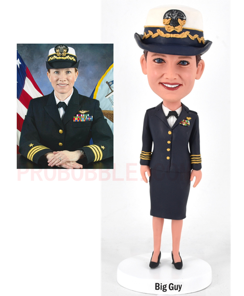 Custom female officer bobblehads personalized dolls for retirements Custom bobbleheads military dress - Click Image to Close