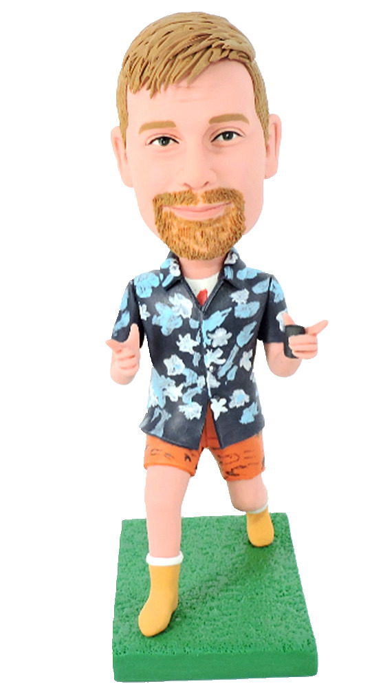 Custom bobblehead boss/father in Hawaii shirt - Click Image to Close