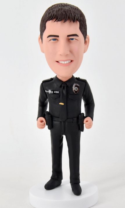 Custom bobblehead police officer with no gun in hand - Click Image to Close